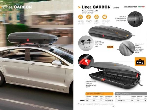 Μπαγκαζιέρα Art Plast 169x79x37.5cm με κλειδί 400 λίτρα carbon – 1τμχ.