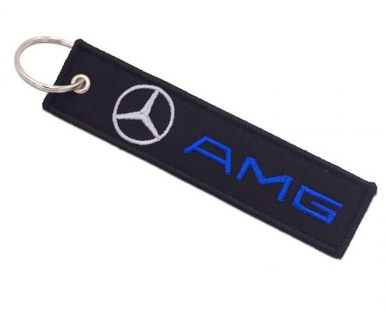 Υφασμάτινο μπρελόκ με μπλέ γράμματα - AMG
