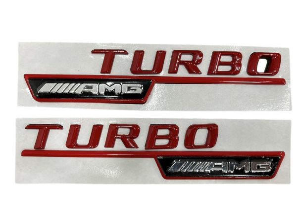 Μεταλλικά αυτοκόλλητα κόκκινο/μαύρο - TURBO AMG