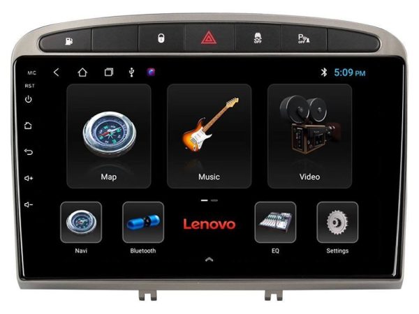 Lenovo Car Pad Peugeot 308/RCZ 4Core Android 13 2+32GB Navigation Multimedia Tablet 9" (Ασημί Χρώμα)