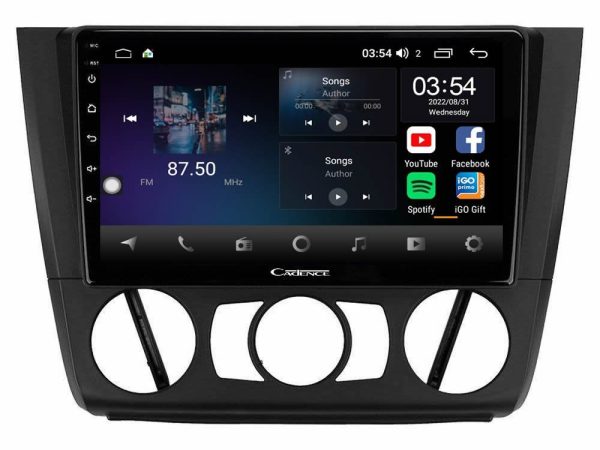 Cadence X Series BMW 1Series E81/E82/E87/E88 (MANUAL A/C) 8core Android 14 4+64GB Navigation Multimedia Tablet 9"