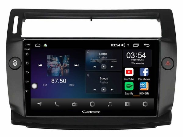 Cadence X Series Citroen C4 2004-2010 8core Android 14 4+64GB Navigation Multimedia Tablet 9" (μαύρο χρώμα)