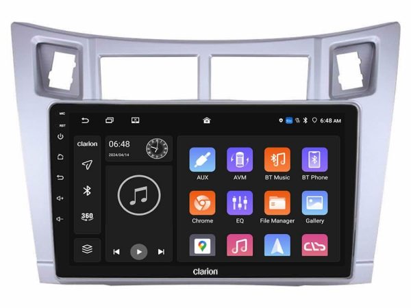 Clarion GL700 Lite Series 8Core Android11 6+128GB Toyota Yaris Navigation Multimedia Tablet 9" (Ασημί Χρώμα) Με Carplay & Android Auto