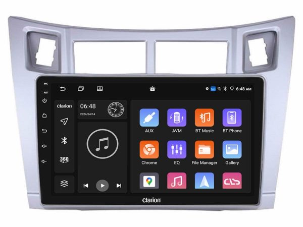 Clarion GL300 Series 4Core Android11 2+32GB Toyota Yaris Navigation Multimedia Tablet 9" (Ασημί Χρώμα) Με Carplay & Android Auto