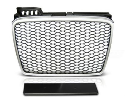 Μάσκα χωρίς σήμα για Audi  A4 B7 (2004-2008) - RS LOOK ασημένιο - ματ