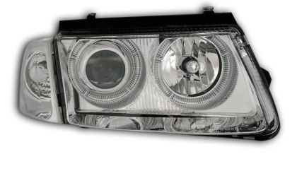 Φανάρια εμπρός angel eyes για Vw Passat 3Β/B5 (1997-2000) - chrome , χωρίς λάμπες (Η7) - σετ 2τμχ.
