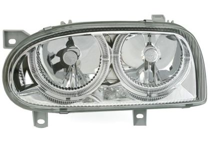 Φανάρια εμπρός angel eyes για Vw Golf 3 R32 design - chrome ,  χωρίς  λάμπες (Η 7 ) - σετ 2τμχ.