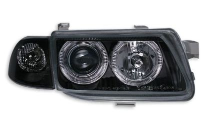 Φανάρια εμπρός angel eyes για Opel Astra F (1991-1999) - μαύρα , χωρίς λάμπες (Η 1 ) - σετ 2τμχ.