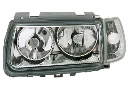 Φανάρια εμπρός angel eyes για Vw Polo 6N (1994-1999) - χρωμίου , χωρίς λάμπες (Η7) - σετ 2τμχ.