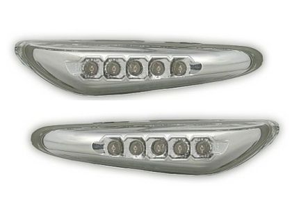 Led φλας για BMW E46  (2001-2005) / E60 / X3 (2004-2009) - χρωμίου - σετ 2τμχ.