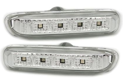 Led φλας για BMW E46 sedan / coupe   (1998-2001) / E46 Compact - χρωμίου - σετ 2τμχ.