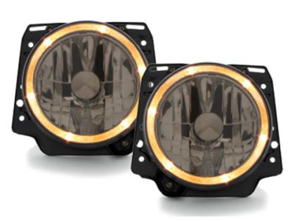 Φανάρια εμπρός angel eyes για Vw Golf II (1983-1993) - μαύρα chrome ,  χωρίς  λάμπες (Η 4 ) - σετ 2τμχ.