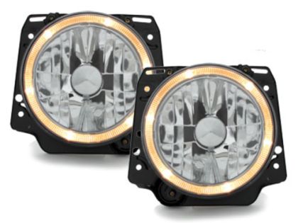 Φανάρια εμπρός angel eyes για Vw Golf II (1983-1993) - chrome ,  χωρίς  λάμπες (Η 4 ) - σετ 2τμχ.