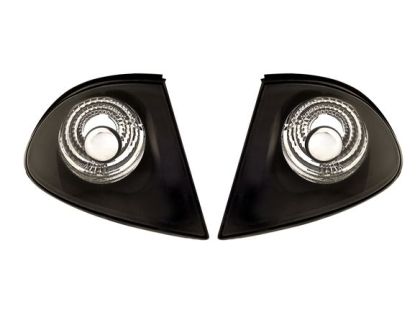 Φλας δίπλα στο φανάρι BMW E46 combi  (1998-2001) - χρωμίου μαύρο - σετ 2τμχ.