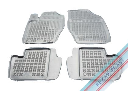 Λαστιχένια πατάκια Rezaw Plast για CITROEN C4 I (2004-2010) / C4 II (2010-2017) / PEUGEOT 307 (2001-2007) - τύπου σκαφάκι - 4τμχ. -γκρι