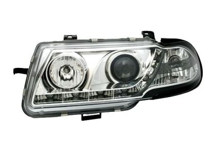 Φανάρια εμπρός led για Opel Astra F (1991-1994) - chrome , με λάμπες (Η1) - σετ 2τμχ.