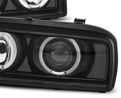Φανάρια εμπρός angel eyes για Vw Corrado - μαύρα , χωρίς λάμπες (Η7) - σετ 2τμχ.