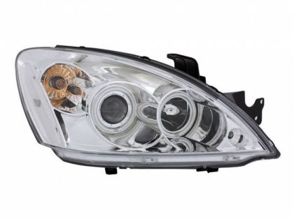 Φανάρια εμπρός angel eyes για Mitsubishi Lancer (2004-2007) - chrome , με λάμπες (Η1) - σετ 2τμχ.