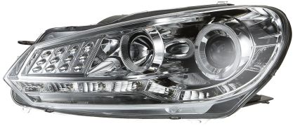 Φανάρια εμπρός led για Vw Golf 6 , με λάμπες (Η1) - σετ 2τμχ.