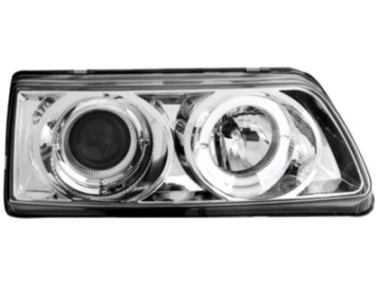 Φανάρια εμπρός angel eyes για Honda CRX (1988-1989) - με 1 δαχτυλίδι και προτζέκτορα - chrome , με λάμπες (Η1) - σετ 2τμχ.
