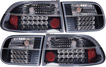 Πίσω φανάρια led για Honda Civic  (1991-1995) 3D - μαύρα - σετ 2τμχ.