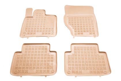Λαστιχένια πατάκια Rezaw Plast για AUDI Q7 4L (2005-2015) τύπου σκαφάκι - μπεζ - 4τμχ.