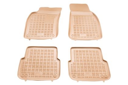 Λαστιχένια πατάκια Rezaw Plast για Audi A6 (2004-2008) / A6 Allroad (2006-2011) - τύπου σκαφάκι - μπεζ - 4τμχ.