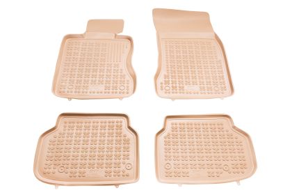 Λαστιχένια πατάκια Rezaw Plast για BMW σειρά 7 F01 (2008-2015) - τύπου σκαφάκι - μπεζ - 4τμχ.