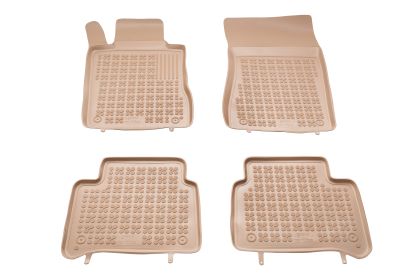Λαστιχένια πατάκια Rezaw Plast για MERCEDES E-Class W211 / CLS C219 (2002-2010) τύπου σκαφάκι - μπεζ - 4τμχ.