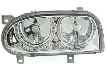 Φανάρια εμπρός για Vw Golf 3 - chrome , με λάμπες (Η1) - σετ 2τμχ.