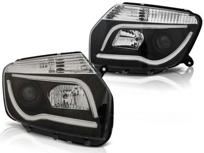 Φανάρια εμπρός led για Dacia Duster (2009+) - lightbar design , χωρίς λάμπες (Η7) - σετ 2τμχ.