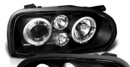 Φανάρια εμπρός angel eyes για Vw Golf ΙΙΙ - black , χωρίς λάμπες (Η7) - σετ 2τμχ.