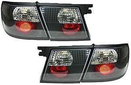 Πίσω φανάρια για Nissan Primera P11 /W11 (1996-1999) 5πορτό - μαύρα - σετ 2τμχ.