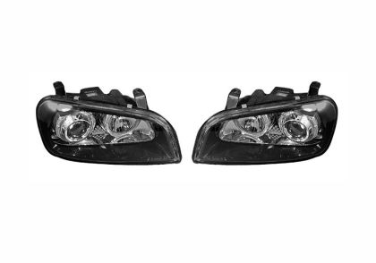Φανάρια εμπρός angel eyes για Toyota Rav4 (1994-2000) - μαύρα , με λάμπες (Η1) - σετ 2τμχ.