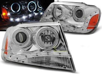 Φανάρια angel eyes CCFL για Jeep Grand Cherokee  (1999-2005) - chrome