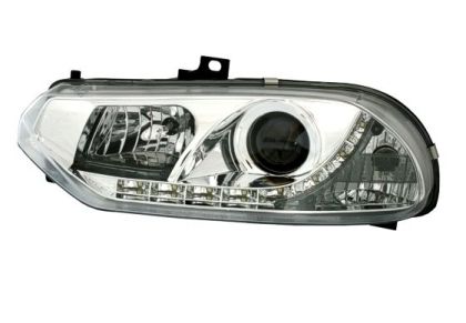 Φανάρια εμπρός led για Alfa Romeo 156 (1997-2003) - chrome , με λάμπες (Η1) - σετ 2τμχ.