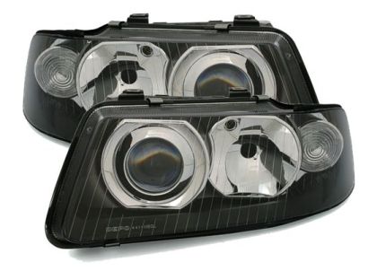 Φανάρια εμπρός για Audi A3 (2000-2003) - μαύρα , χωρίς λάμπες (Η1/H7) - σετ 2τμχ.