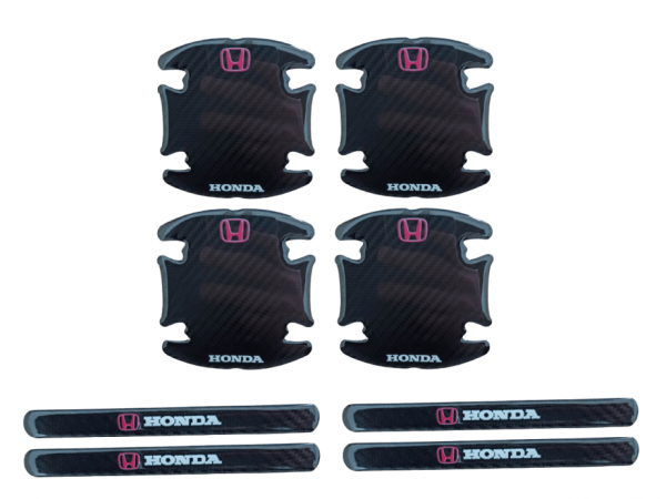 Σετ προστατευτικά αυτοκόλλητα σιλικόνης Look Carbon για το χερούλι της πόρτας -  Honda