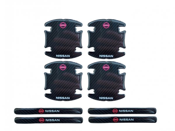 Σετ προστατευτικά αυτοκόλλητα σιλικόνης Look Carbon για το χερούλι της πόρτας - Nissan