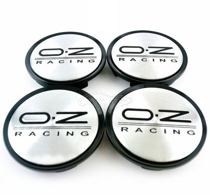 Τάπες για κέντρο ζάντας ασημί/μαύρο - OZ RACING