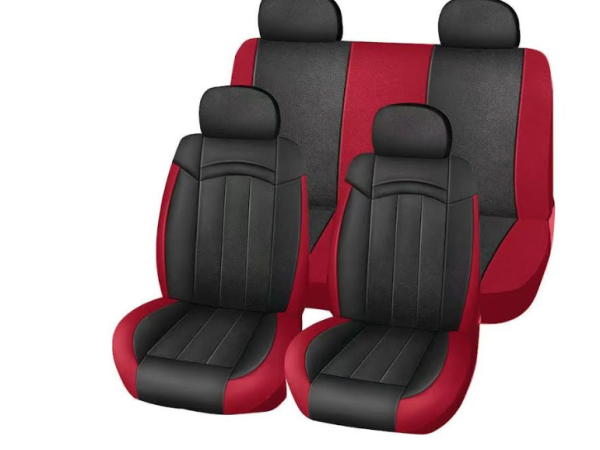 Καλύμματα καθισμάτων μαύρο/κόκκινο δερματίνη universal