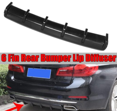 Diffuser πίσω προφυλακτήρα πλαστικό μαύρο γυαλιστερό universal