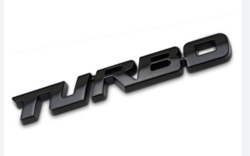 Μεταλλικό αυτοκόλλητο μαύρο - TURBO