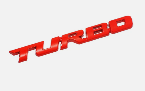 Μεταλλικό αυτοκόλλητο κόκκινο - TURBO