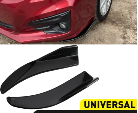 Lip spoiler 2 τεμάχια δεξιά/αριστερά πλαστικό μαύρο γυαλιστερό universal