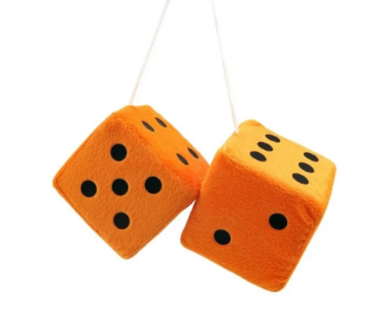 Ζάρια πορτοκαλί κρεμαστά διακοσμητικά με άρωμα λεμόνι