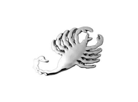 Αυτοκόλλητο χρώμιο 3D Σκορπιός 75x45mm