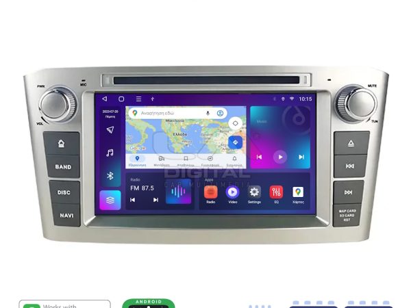 LM Digital - LM Q8025 GPS Οθόνη OEM Multimedia Αυτοκινήτου για TOYOTA AVENSIS T25  2003 > 2008 (CarPlay/AndroidAuto/BT/GPS/WIFI)