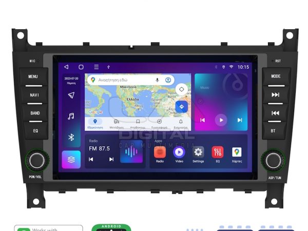 LM Digital - LM Q8093 GPS Οθόνη OEM Multimedia Αυτοκινήτου για MERCEDES C (W203) 04>07, CLC 04>08 (CarPlay/AndroidAuto/BT/GPS/WIFI)