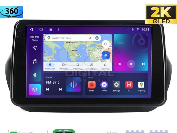 LM Digital - LM ZB8195 GPS Οθόνη OEM Multimedia Αυτοκινήτου για Fiorino, Citroen, Nemo, Bipper (CarPlay/AndroidAuto/BT/GPS/WIFI/GPRS)